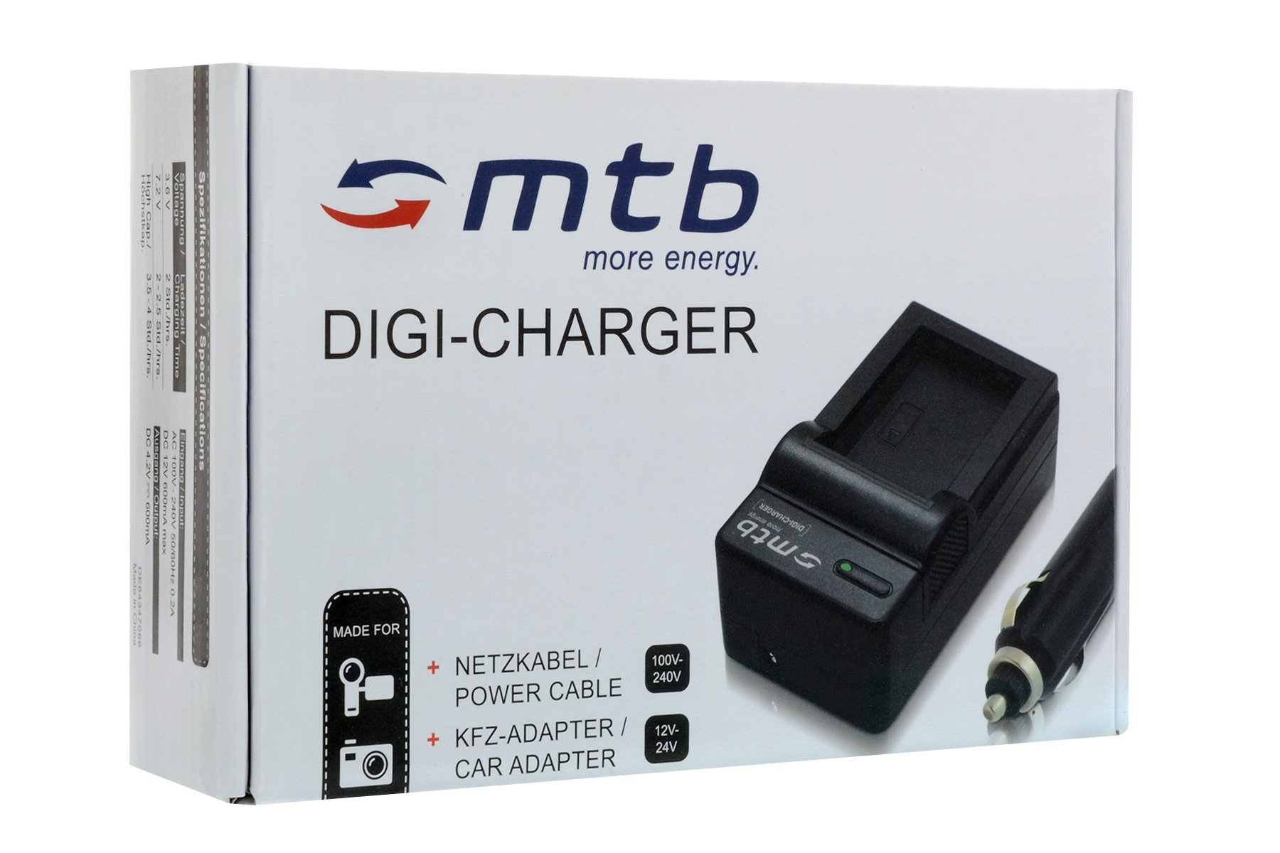 Caricabatteria USB (senza cavo/adattatori) compatibile con Sony NP-BX1 / HDR-AS50, AS200V, AS300 / HX350, RX100 (I,II,III,VI,V), WX500 / X1000V, X3000... v. lista