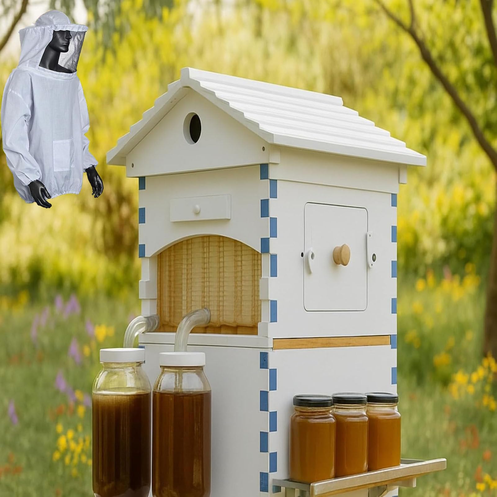 Caibendss Self-Flowing Beehive Starter Kit,Includes Beekeeper Suit