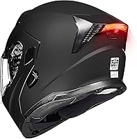Vista 11 de ILM Casco modular de cara completa para motocicleta con visera doble para adultos, luz trasera LED opcional, aprobado por el DOT
