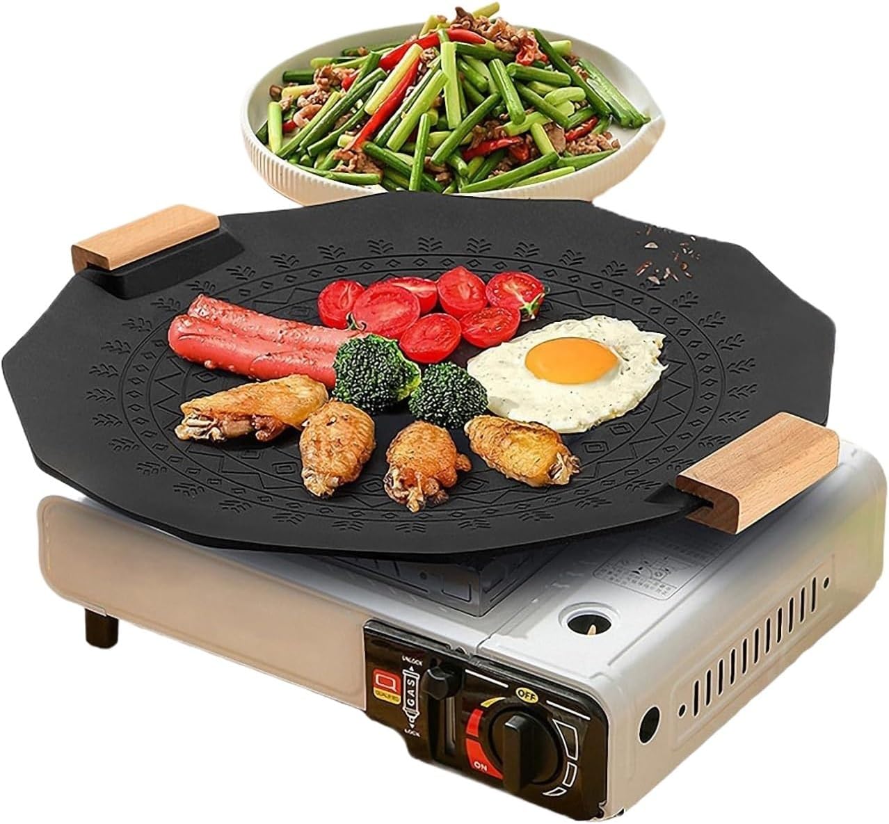 Teppanyaki Cooking Kitchen Grill Camping Grill Portable Non-Stick Smokeless Barbecue Plate,Hot Plate Grill,Hot Plate