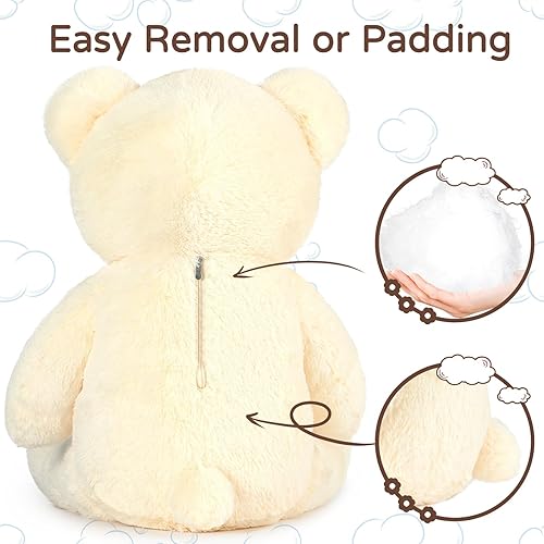 Miniatura 5 de Muiteiur Oso de peluche gigante de 51 pulgadas, peluche de oso grande con huella grande, gran regalo para Navidad, día de San Valentín, decoraciones