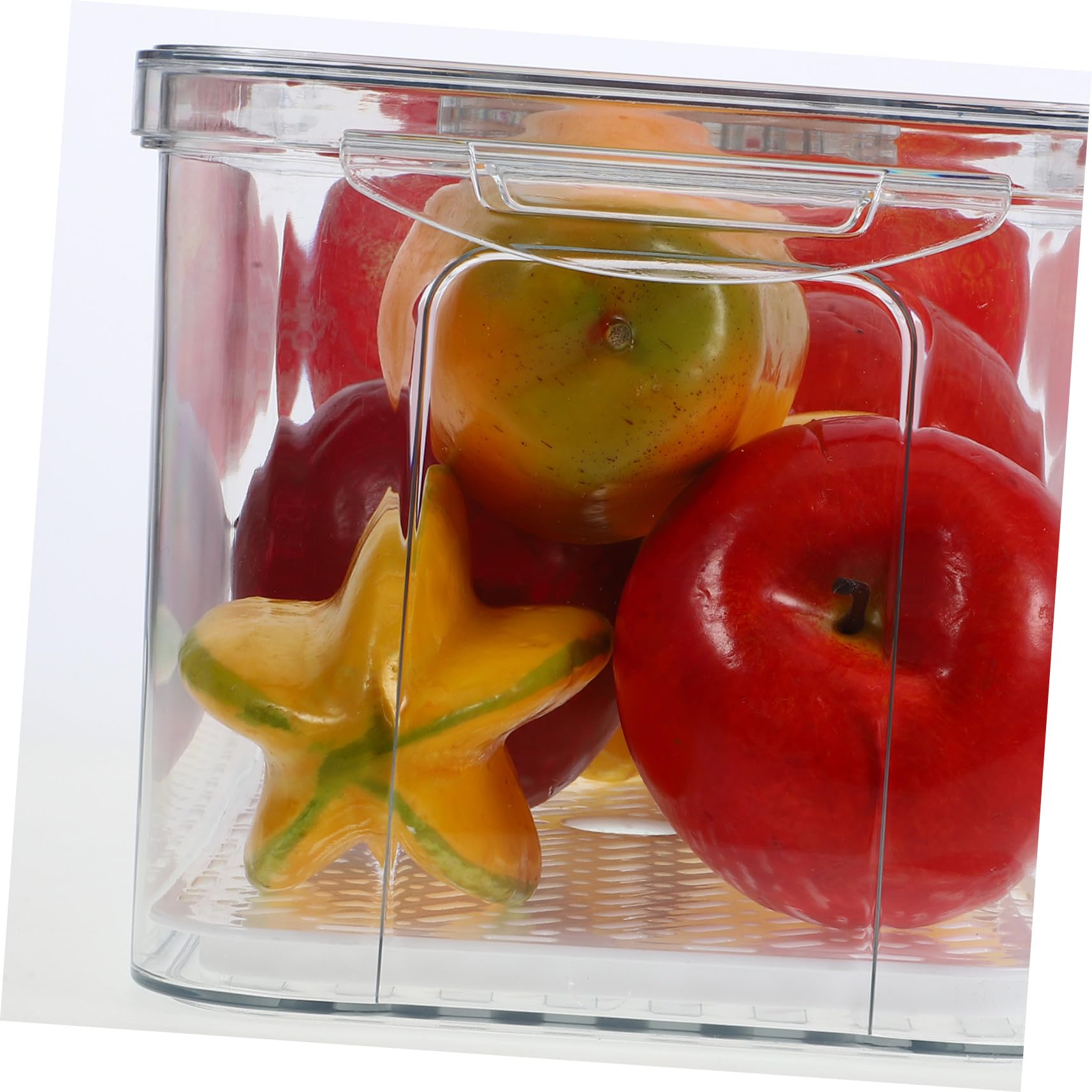 Hemobllo Caja De Almacenamiento Transparente Para Alimentos Con Placa De Drenaje Extraíble Para Refrigerador y Congelador Organizador De Frutas y Verduras