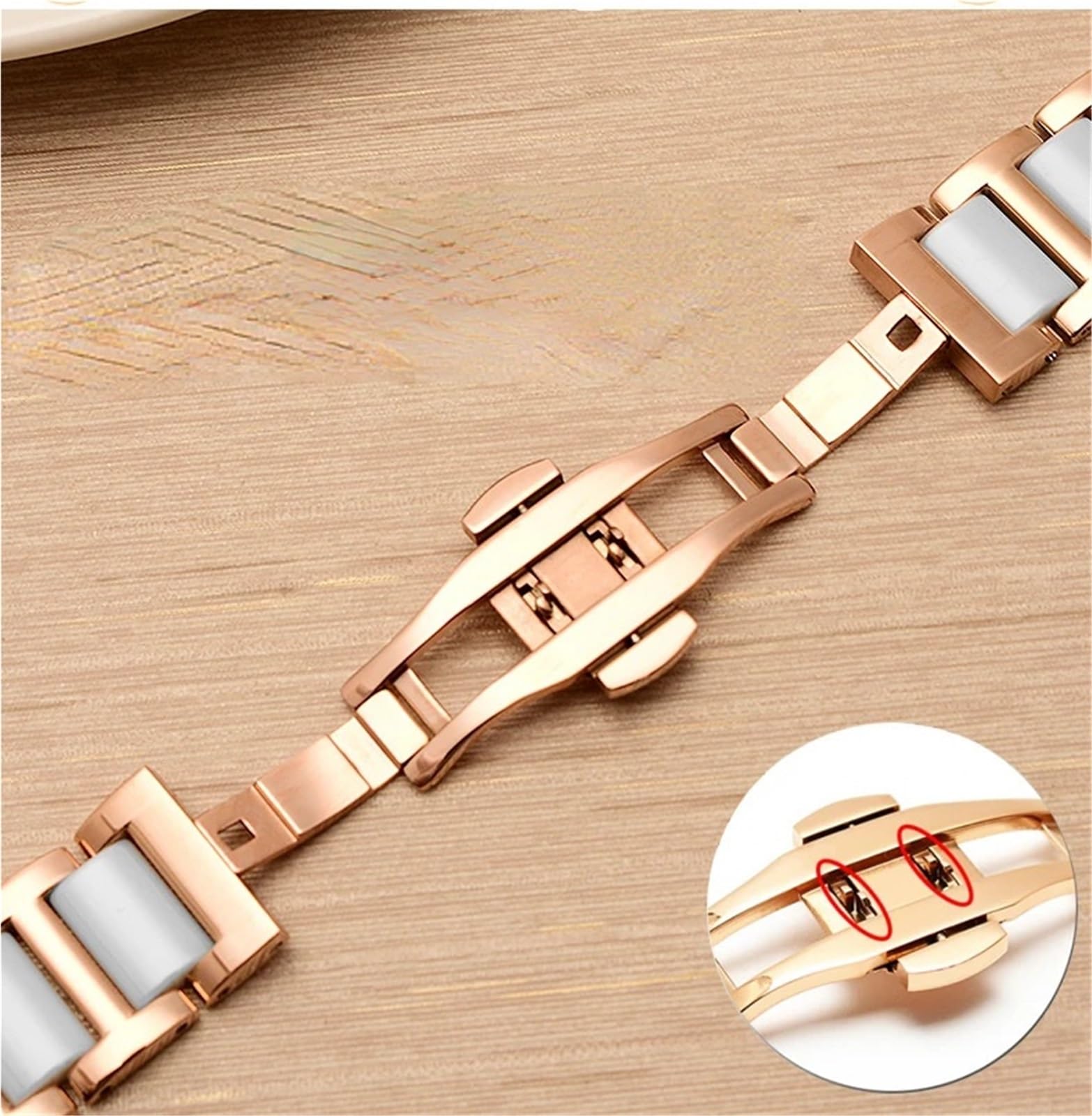 Bracelet de Montre en céramique Compatible avec Les Montres connectées et à Quartz (Noir et Blanc 20 mm)
