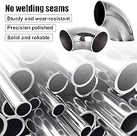 Vista 4 de Paquete de 4 codos curvados de mandril de acero inoxidable 304, tubo de codo de escape de 90 grados, codo de mandril de 2.5 pulgadas de diámetro