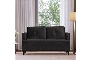 Milliard Black Velvet Love Seat: Perfect for Small Spaces and Modern Living