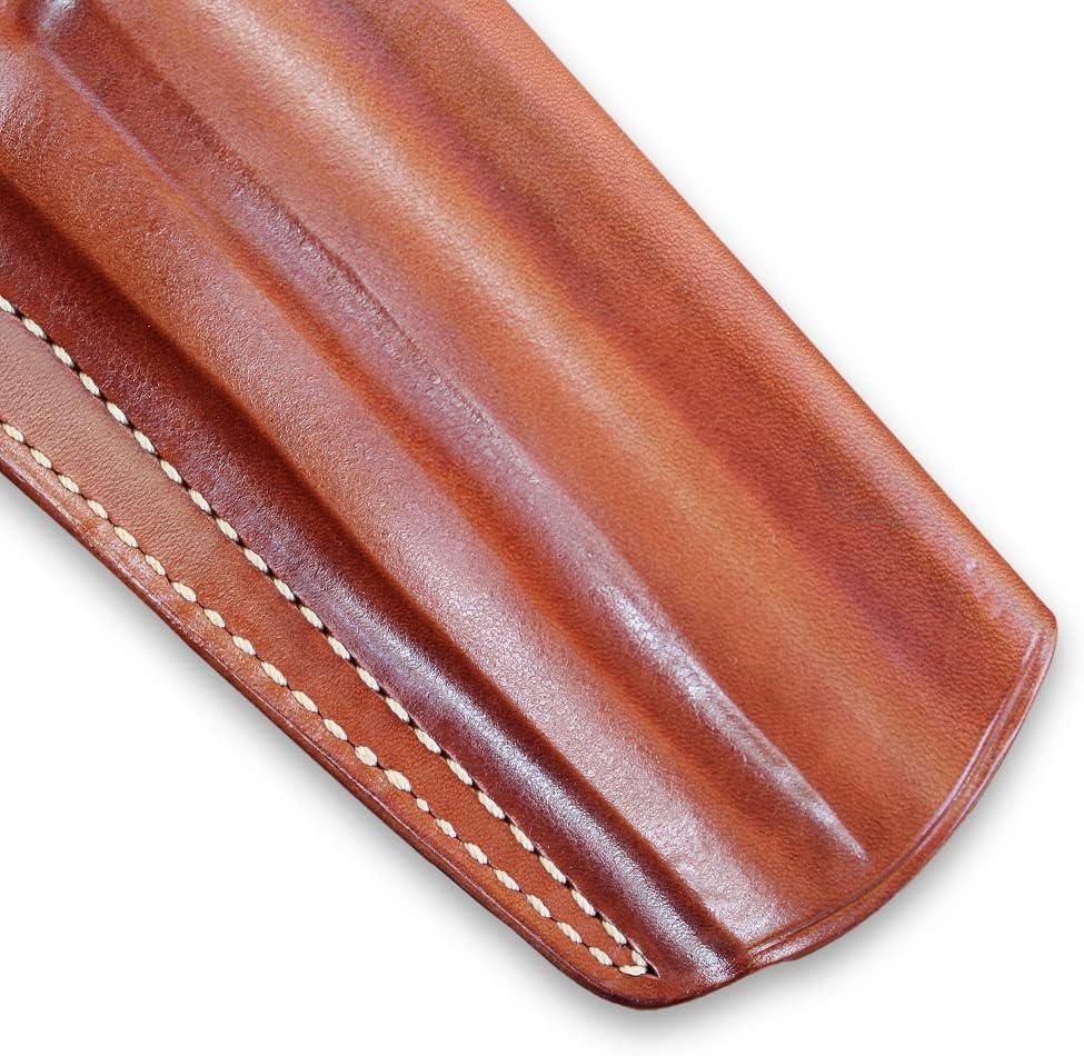 Masc OWB Leather Paddle Revolver Holster with Retention Strap, Fits 500 Magnum X-Frame 4-inch, Right Hand Draw, Brown #1433#