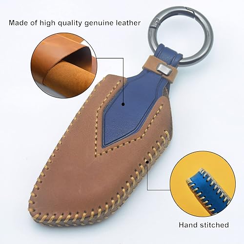 Miniatura 6 de YUBOMT Funda para llavero de BMW funda de cuero genuino para BMW 3 4 5 7 X3 X4 X5 X6 X7 Marrón