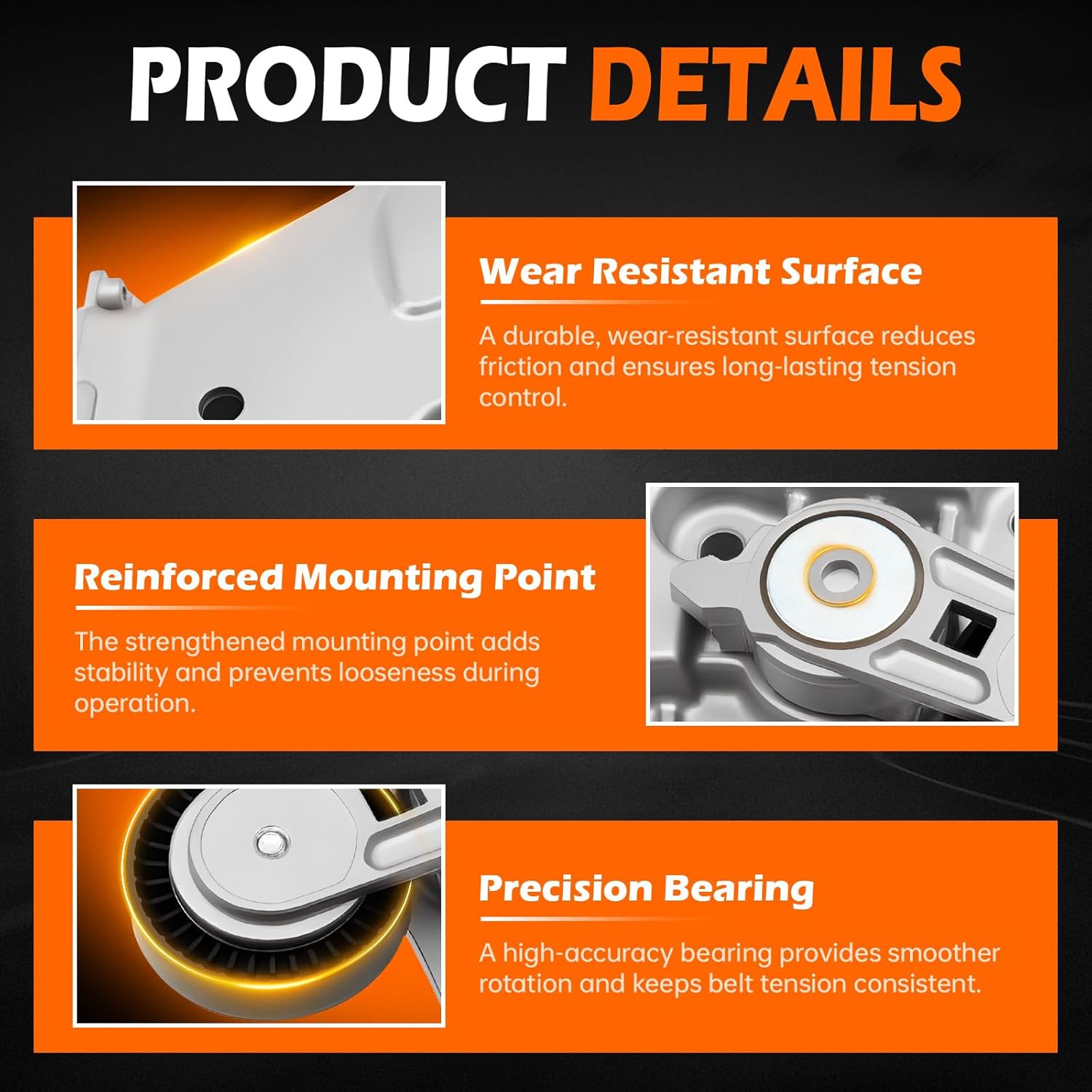 GAHA 04668364AD Belt Tensioner Assembly with Pully, Compatible for 2000-2002 Chrysler Neon/ 2000-2005 Dodge Neon/ 2000-2001 Plymouth Neon, Drive Belt Tensioner Pulley Replace# 38277