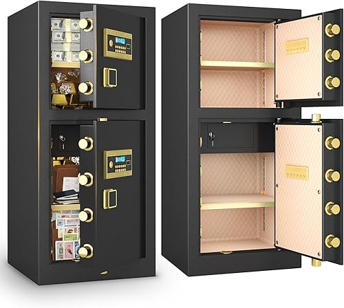 Miniatura 10 de Caja fuerte grande de 7.0 pies cúbicos, impermeable, resistente al fuego, con función de silencio y luz LED, teclado digital, caja fuerte para el