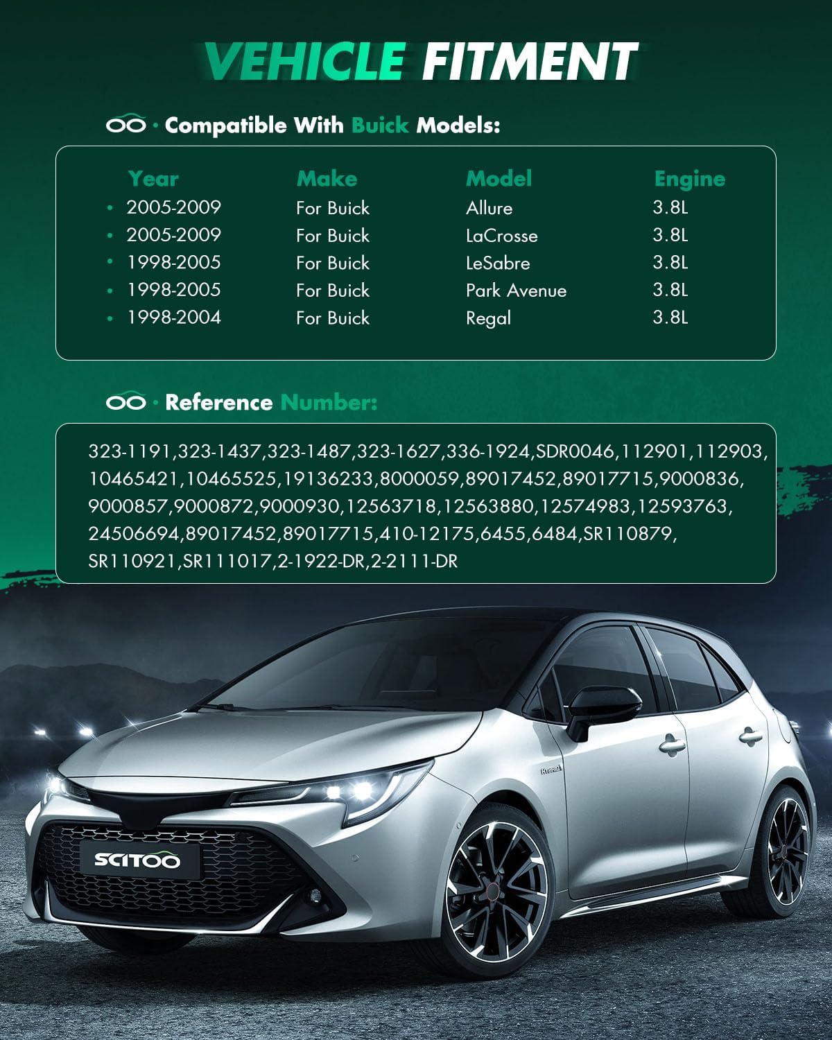 SCITOO Starter for 323-1191 Starter Motor Fits for Buick for Allure 2005-2009,for Buick for LaCrosse 2005-2009,for Buick for LeSabre 1998-2005,for Buick for Park Avenue 1998-2005