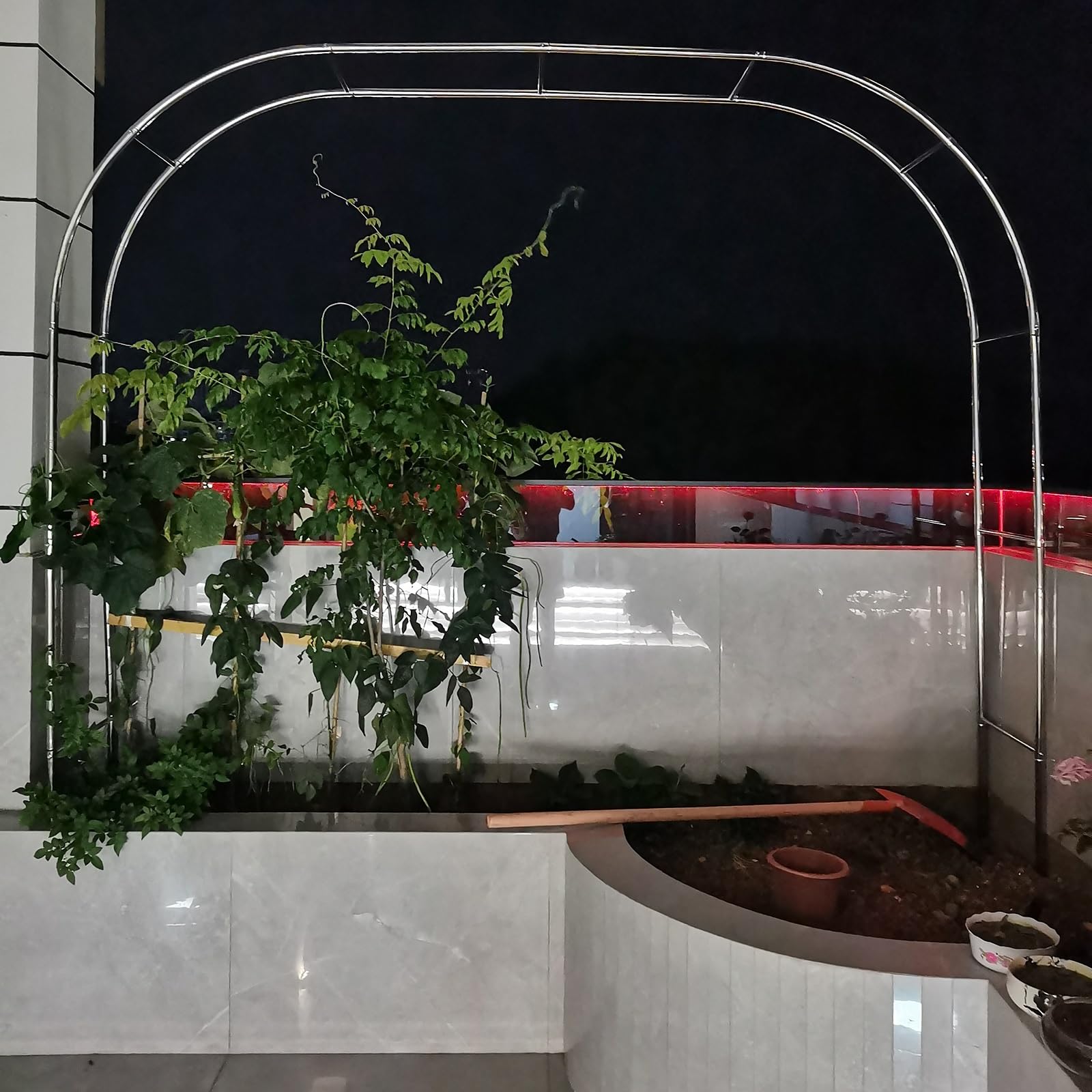 Stalowy łuk ogrodowy na wesela i imprezy plenerowe, krata 120 x 350 cm z podstawą do dekoracji kwiatowych, łuki na róże, dekoracja ogrodowa, dekoracje imprezowe