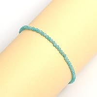 Vista 4 de Pulsera ajustable de plata esterlina 925 con cuentas completas para mujer, cuentas de piedras preciosas naturales, pulsera delicada, regalo