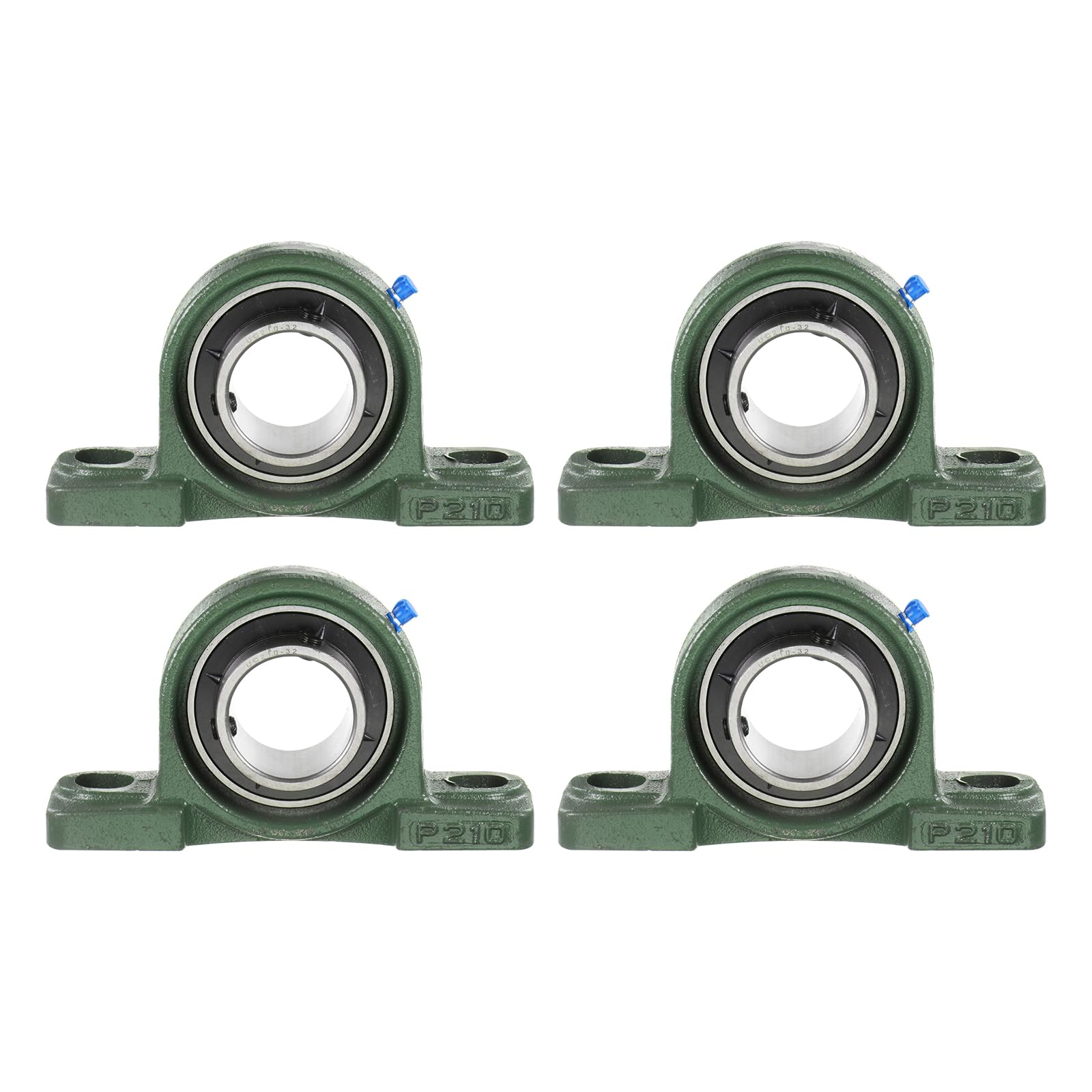 uxcell 4 cuscinetti UCP210-32 con foro da 5,1 cm, base in ghisa massiccia, con inserto per cuscinetti autoallineanti