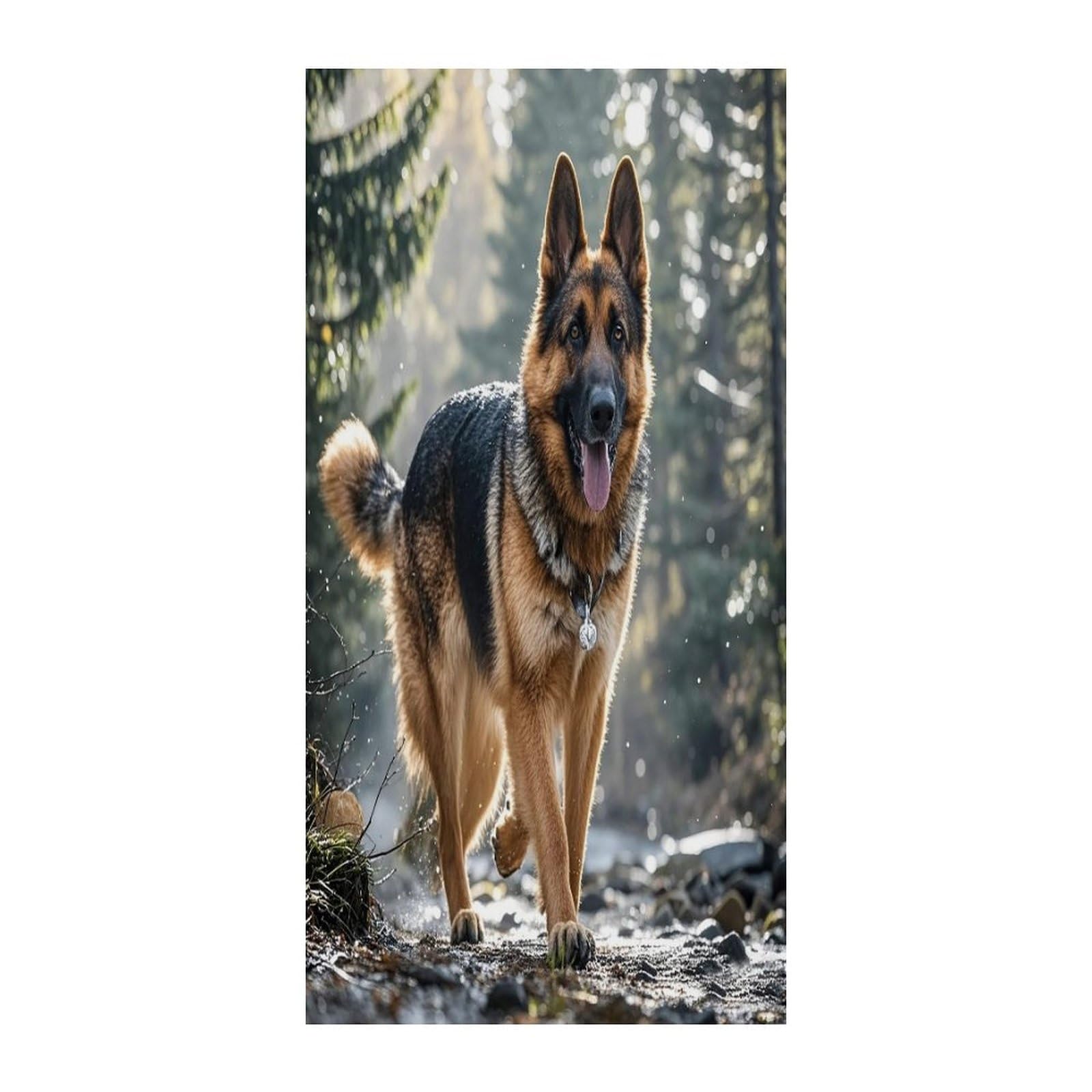 Fekiloot Style German Shepherd Dog Door Curtain Room Divider Curtains