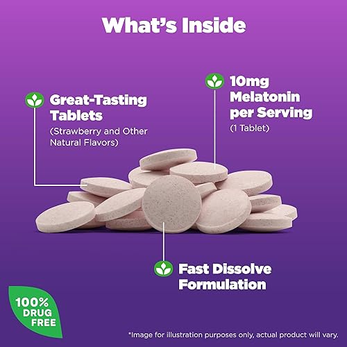 Miniatura 3 de Natrol Melatonina, fresa, 10 mg, 75 comprimidos