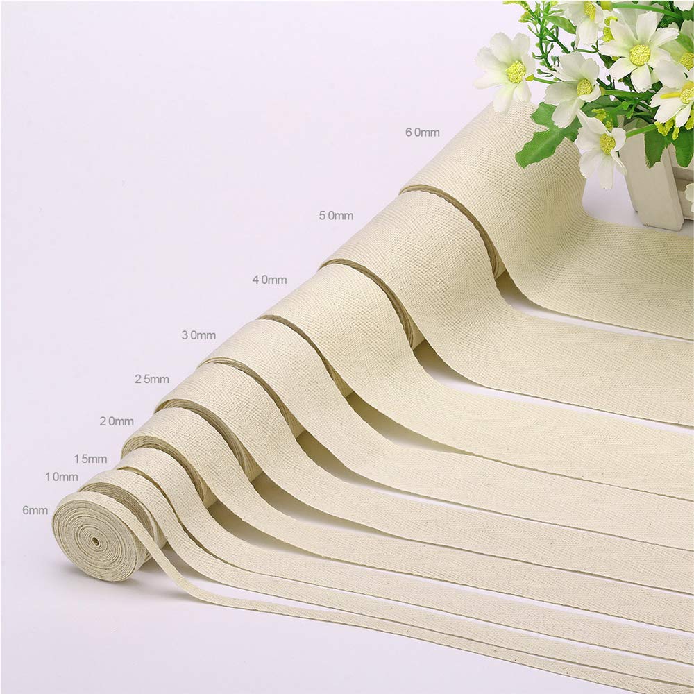 Cinchas Tapiceria 10 MEZMEROS WEBBINGS ECO-Friendly Algodón 10-60mm Alto Tenacidad Bolsa de cinturón Lable Cinta Cosa Cinta Encuadernación Bricolaje Accesorios de artesanía Cinchas ( Size : 60mm beige