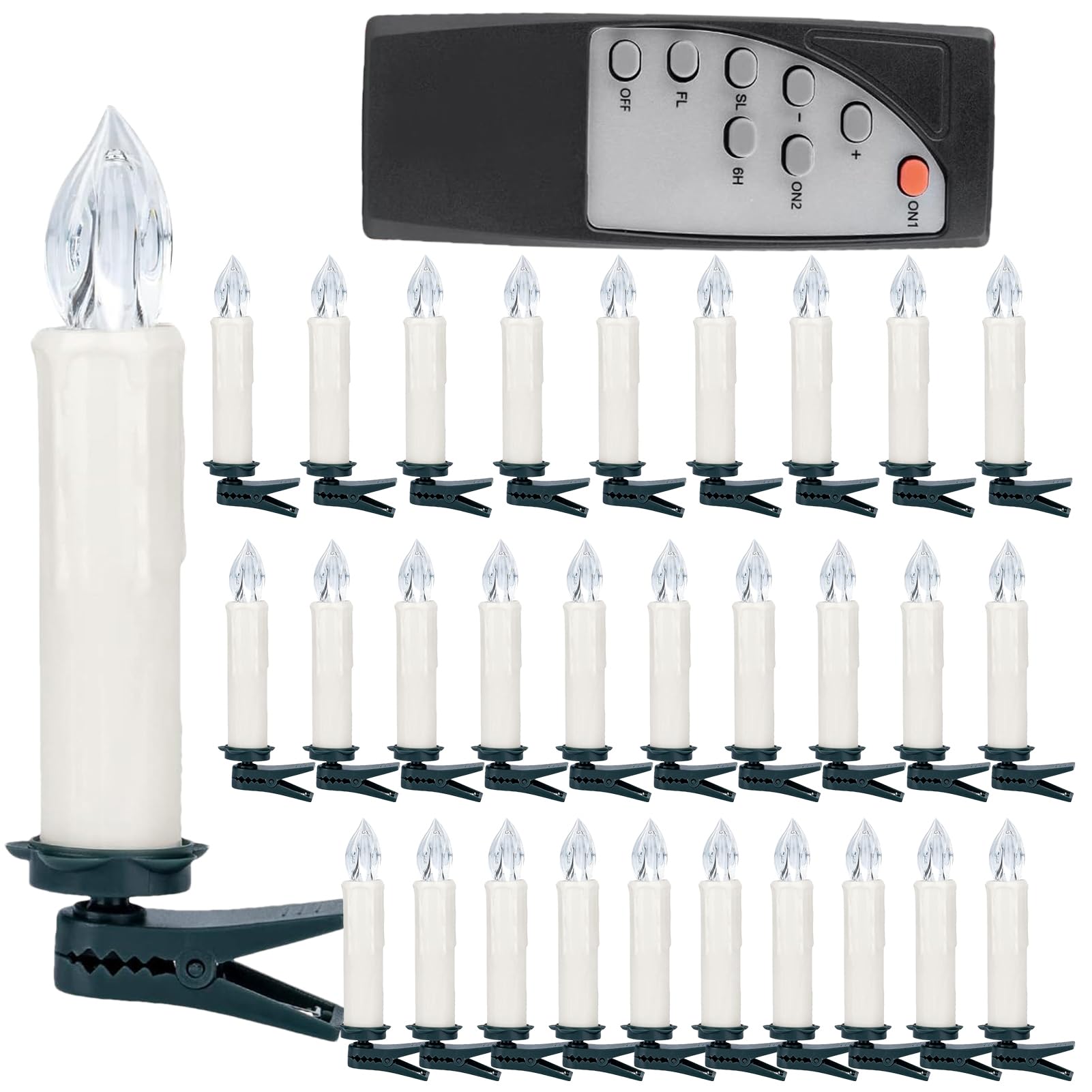 Bougies sans flamme festives pour décoration de Noël, Halloween et mariages