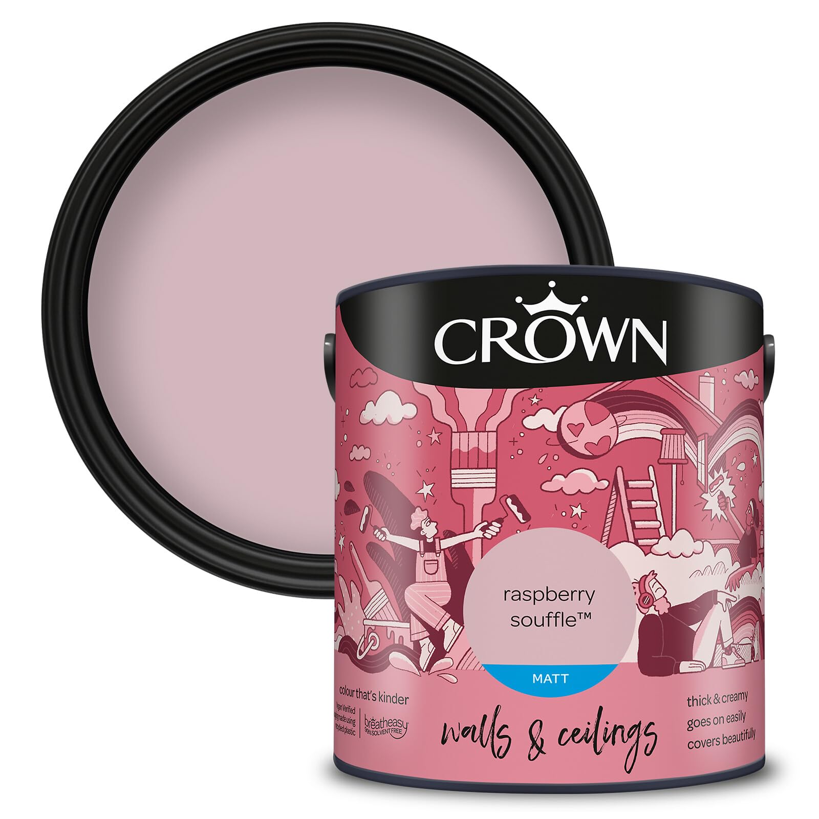 Cos Raspberry Souffle Crown Walls & Ceilings Matt Emulsion Paint, Size 2.5L,