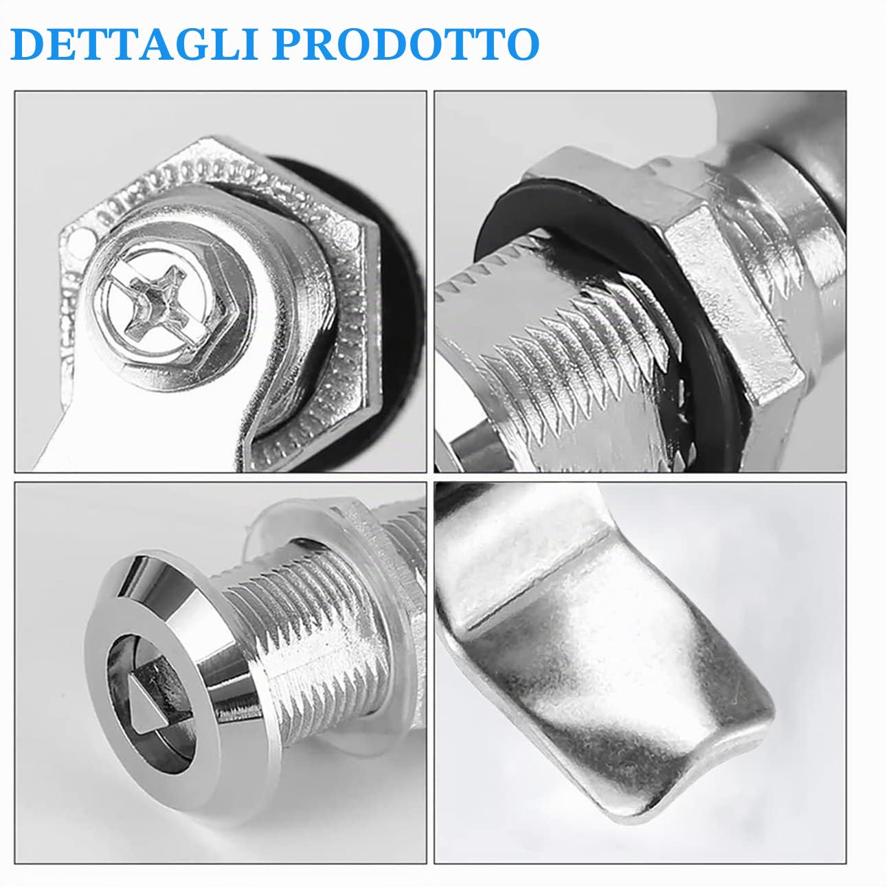 2PCS Serratura per contatore elettrico con chiave triangolare, serratura a camma filettata per cassetta postale, serratura per armadietti, cassetti e mobili