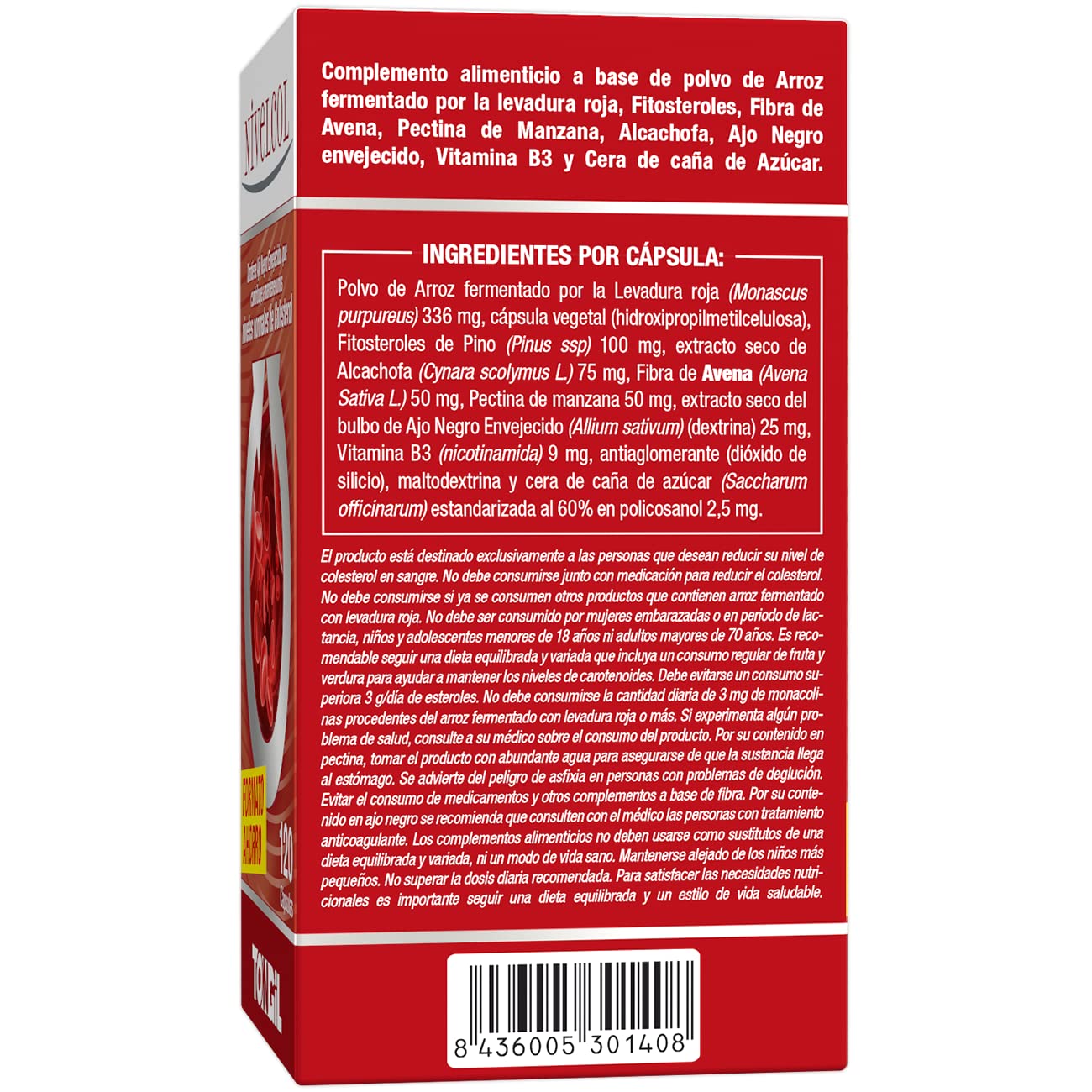Nivelcol 120 Cápsulas | Levadura de Arroz Rojo, Fitoesteroles, Policosanol, Alcachofa y Ajo Negro | Mantiene tus Niveles para Reducir el Colesterol | Fórmula Segura y Eficaz de Tongil (1)