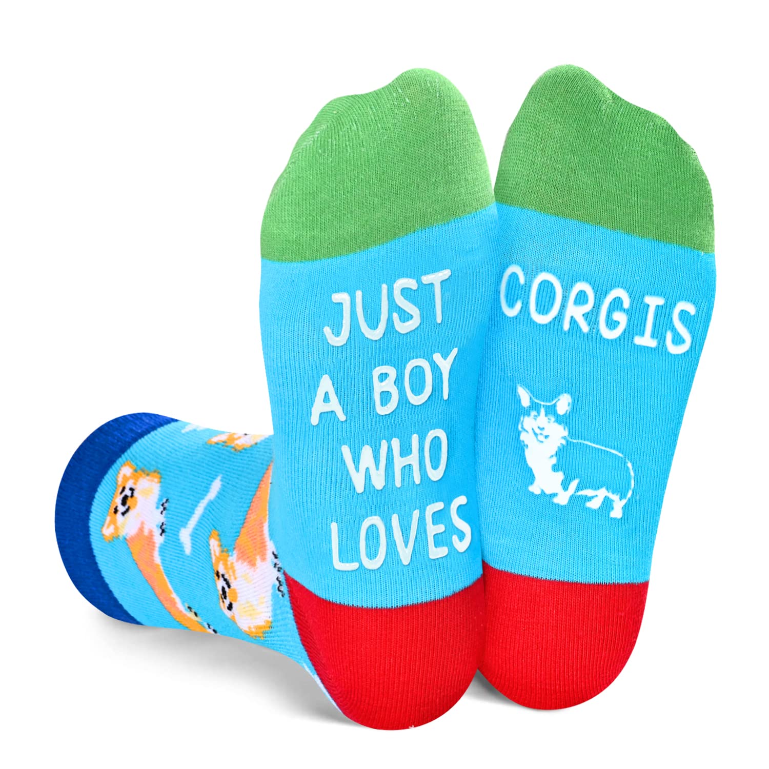 HAPPYPOPFunny Socks for Kids Boys - Sloth Monkey Gifts for 7-9 Years Old, Novelty Cute Corgi Socks
