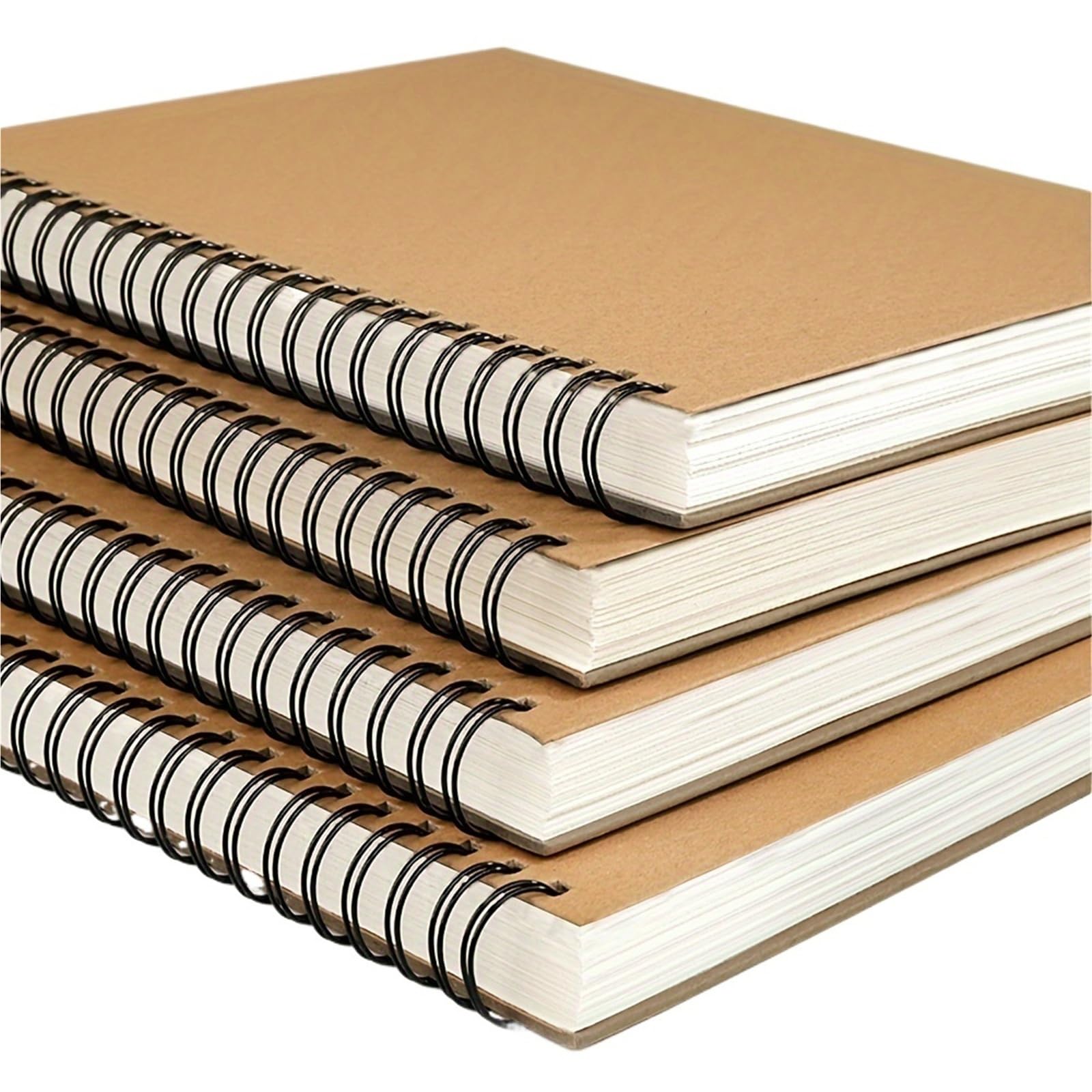 Album Da Disegno Con Rilegatura A Spirale Diario for quaderno vuoto con copertina kraft A4, blocco for quaderno a spirale, libro da disegno, 100 fogli/100 g/m²(1pc A4 Sketch Top)