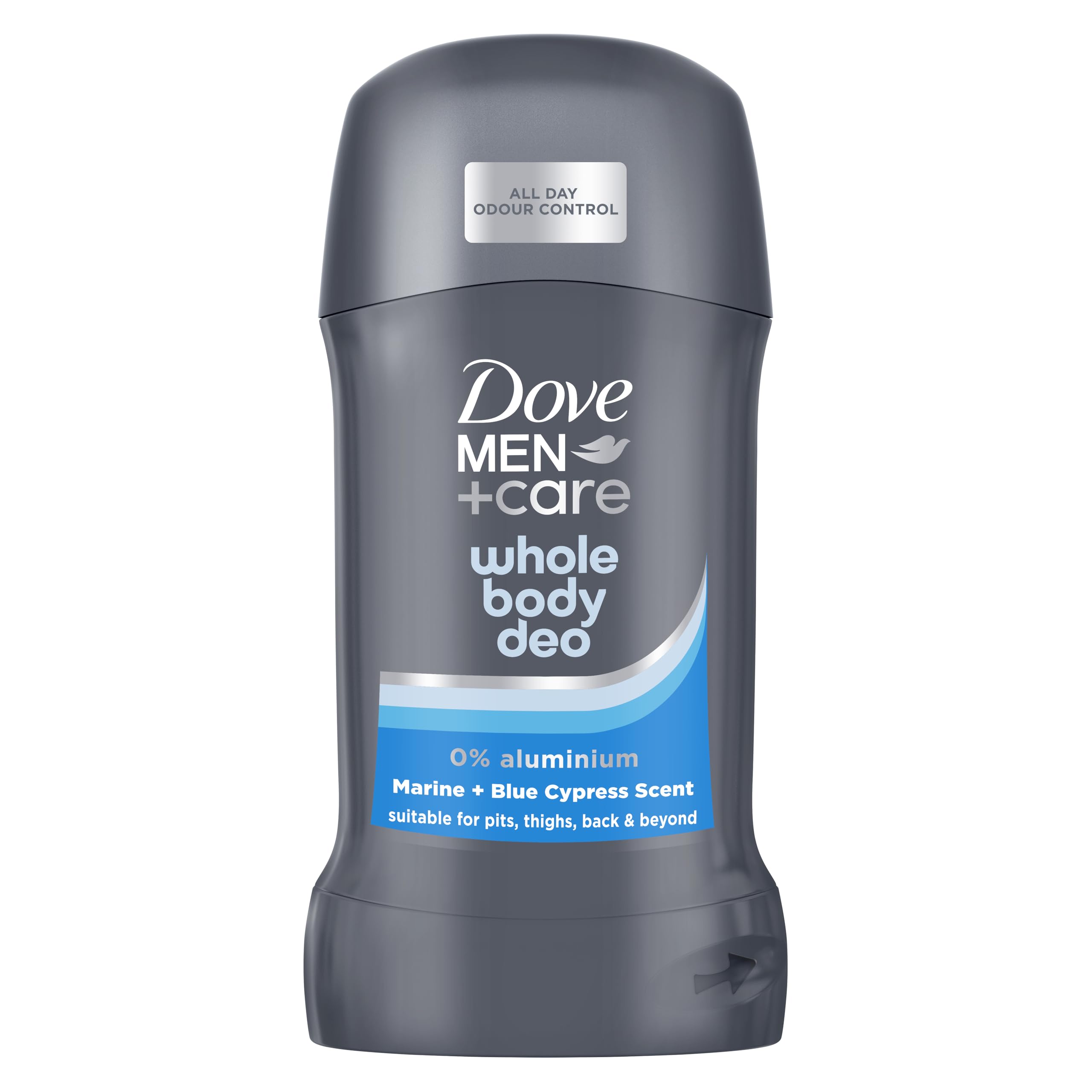 Dove Men+Care Marine & Blue Cypress Whole Body Deodorant Stick 0% aluminium deodorant for all-day odour control 50 ml