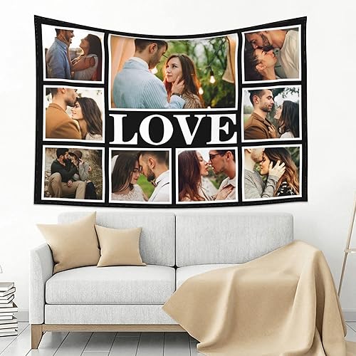 Tapiz personalizado de pared de tu diseño, foto colgante de pared, decoración artística para boda, familia, festival, regalos de cumpleaños