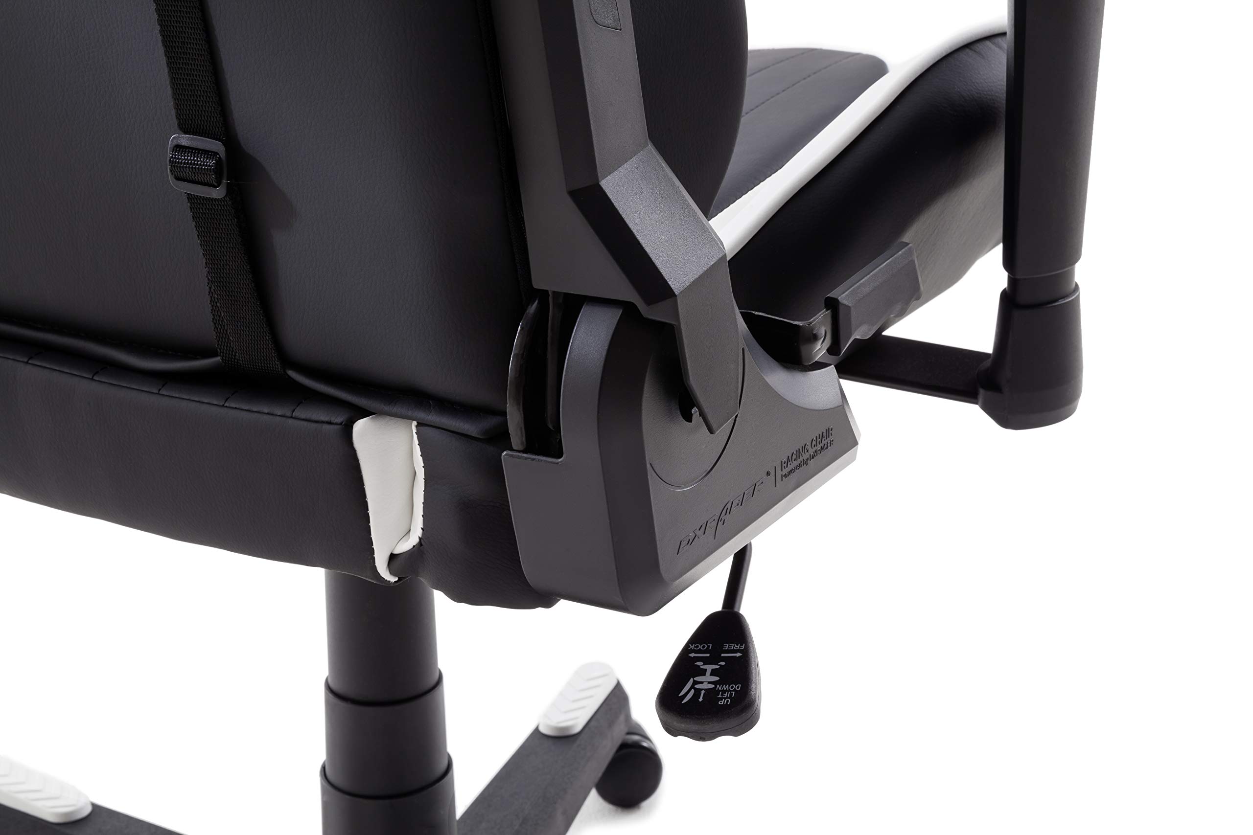 Robas Lund Dx Racer 6 Oh/Fd32/Nw Fotel Gamingowy, Poliuretan (Pu), Czarny/Biały, XXL