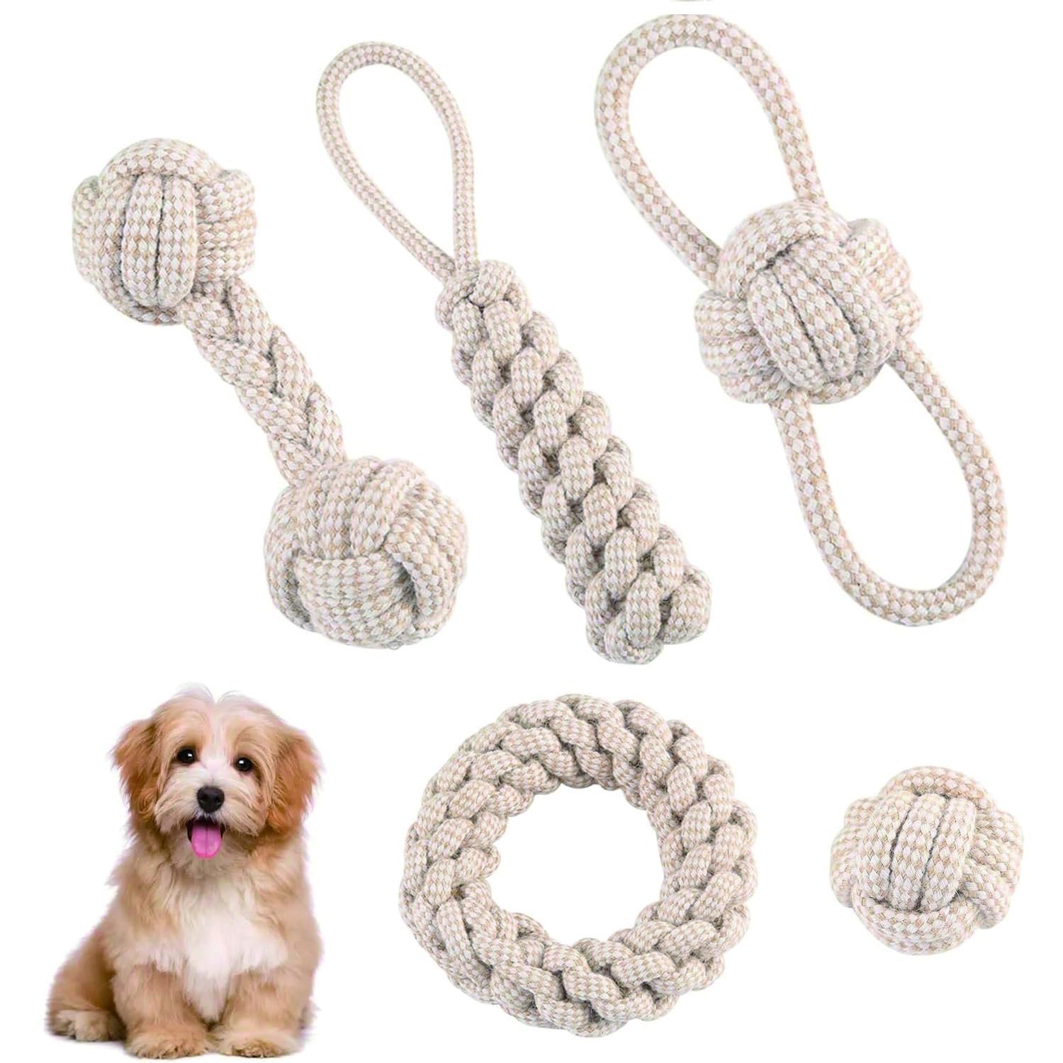 5 Pezzi Treccia Per Cani, Giochi Per Cani Indistruttibile, Corda Cane Resistenti, Resistenti Giochi Per Media Piccola Taglia, per Di Piccola, Media e Grande Taglia