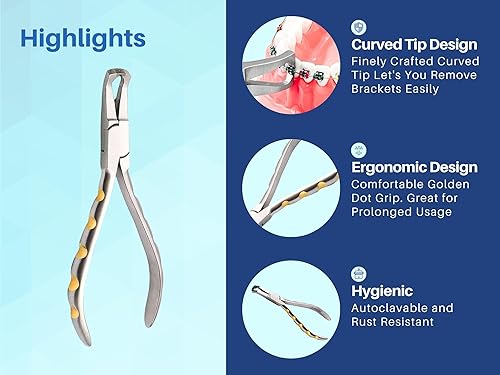 Miniatura 6 de ARTMAN INSTRUMENTS Alicates para quitar soportes de ortodoncia curvos – Herramienta de extracción de frenillos para dientes posteriores y soportes