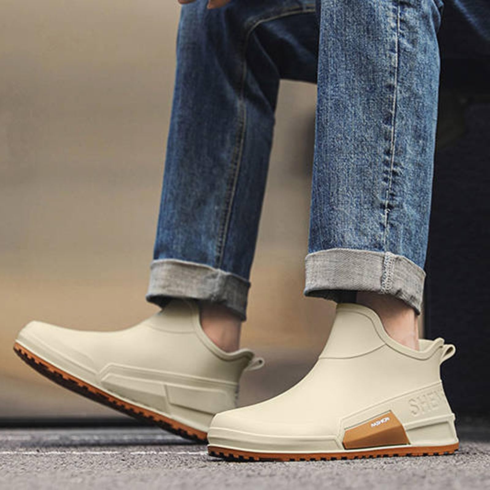 Genérico Zapatos de lluvia para mujer cómodos para todas las estaciones, perfectos días lluviosos, diseño de moda, ideal para ropa de ocio impermeable