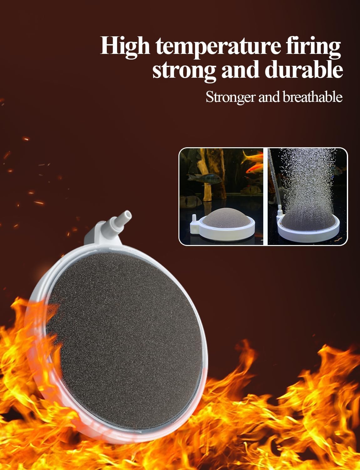 UPETTOOLS Gorgogliatore per acquario, grande e nano, diffusore di ossigeno disciolto super alto per creare bolle super piccole, 13 cm