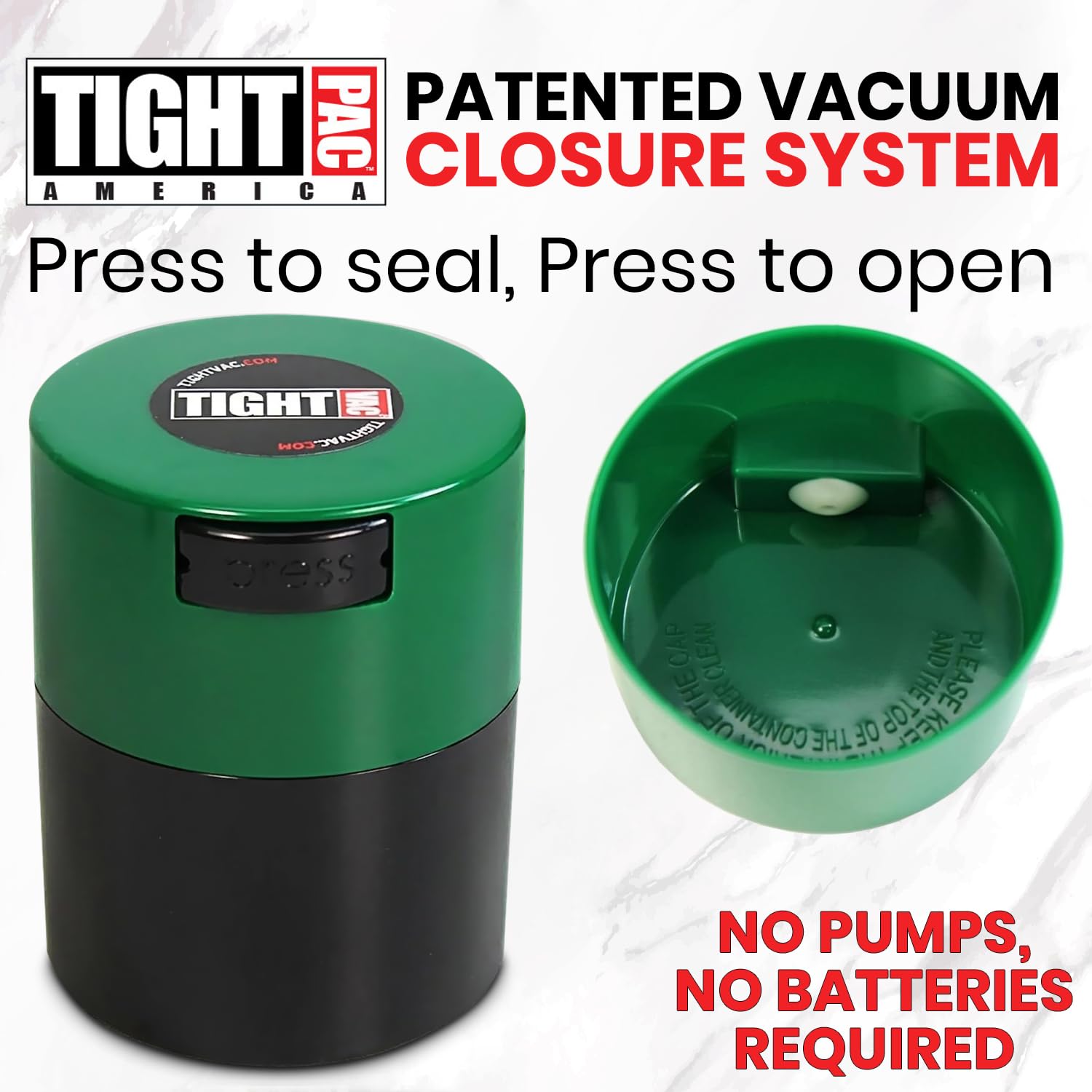 AIRTIGHT タッパー ブラック/グリーン Amazon.com: Tightvac - Premium Airtight Herb Storage Container