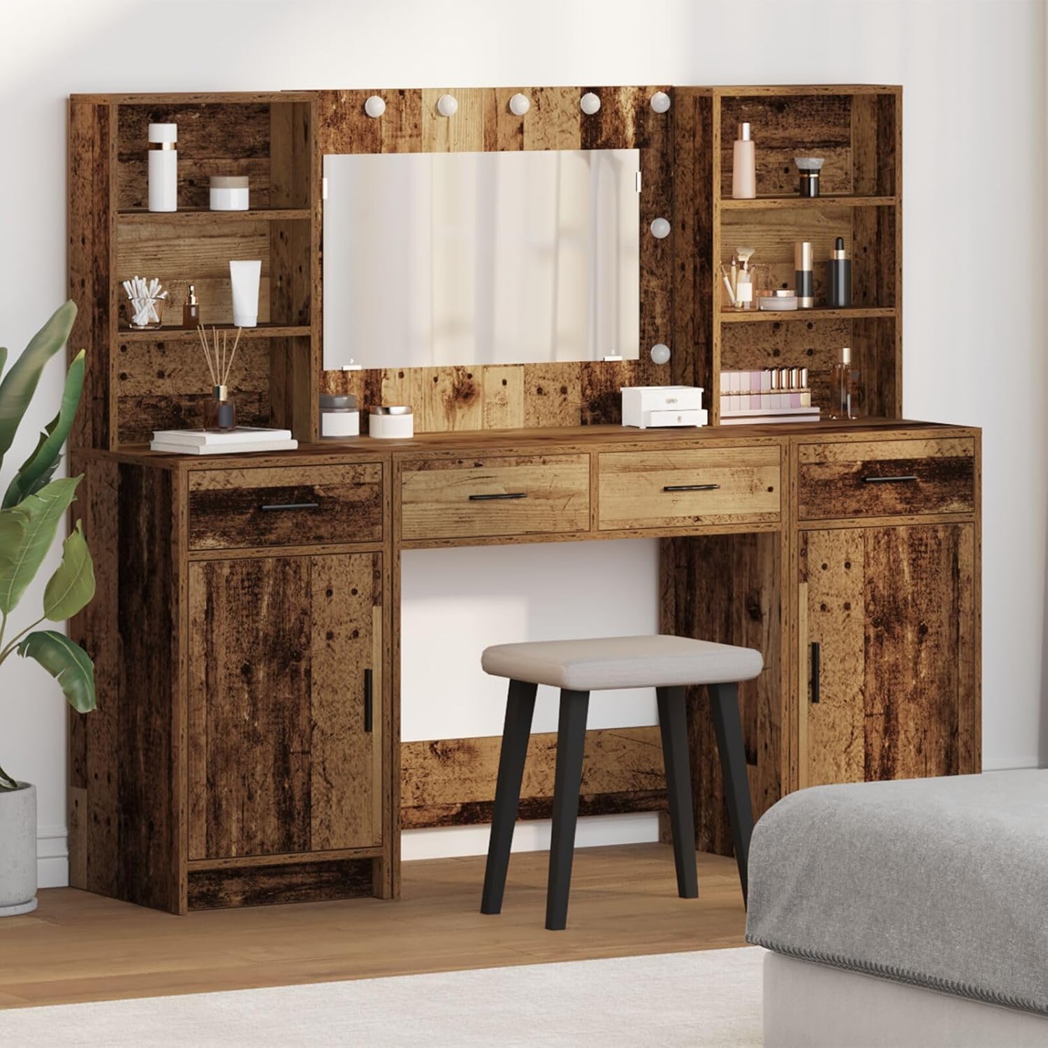 GCHDHAPB Meubels, sets, 3-delige kaptafel set oud hout ontworpen hout
