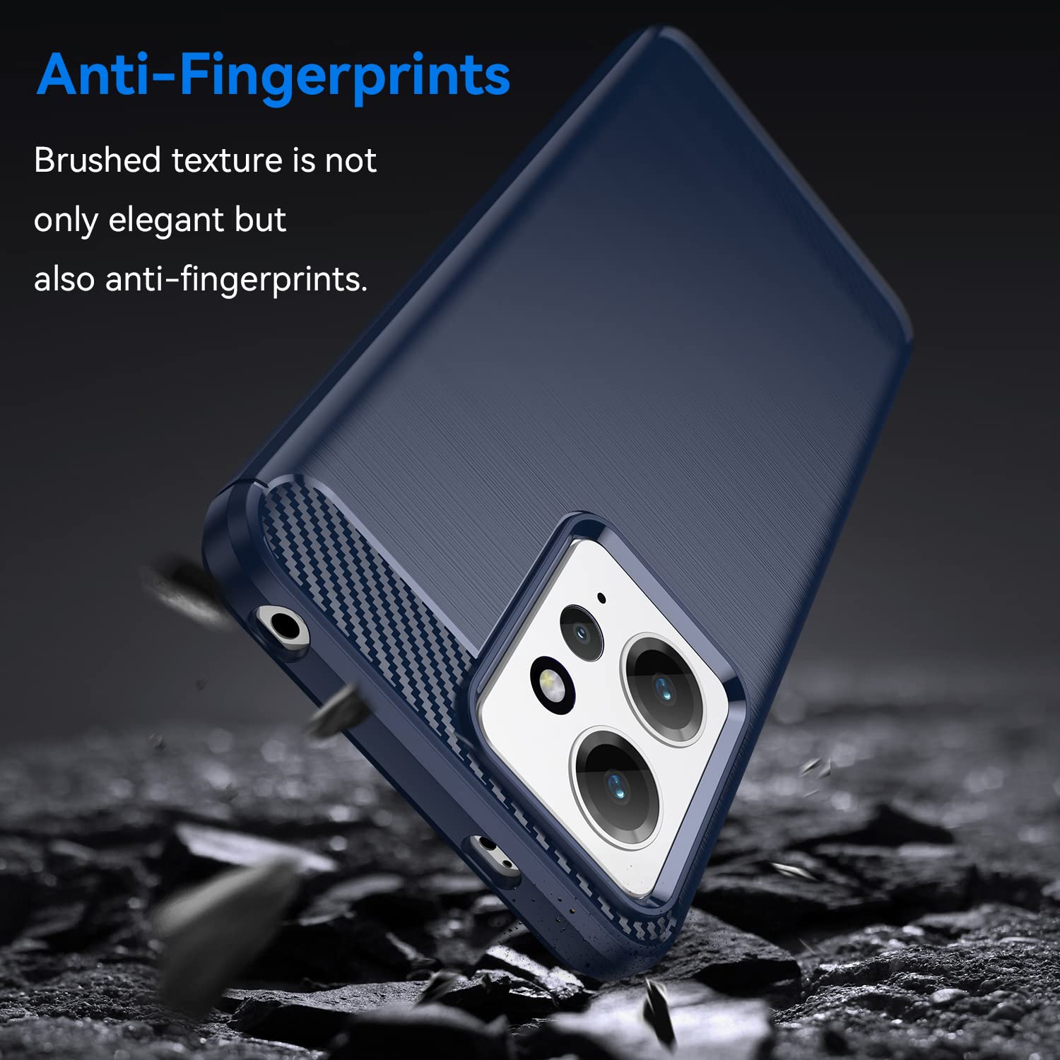 Redmi Note 12 4G用DQGケース、透明保護ケースカバー : Redmi Note 12  4G（6.75\"）用DQGケース、強化ガラススクリーン+プレミアムTPUフィルムバンパー保護ケースシリコンシェルソフトシェルカーボンファイバージェルケースカバー-ブルー  : 家電＆カメラ