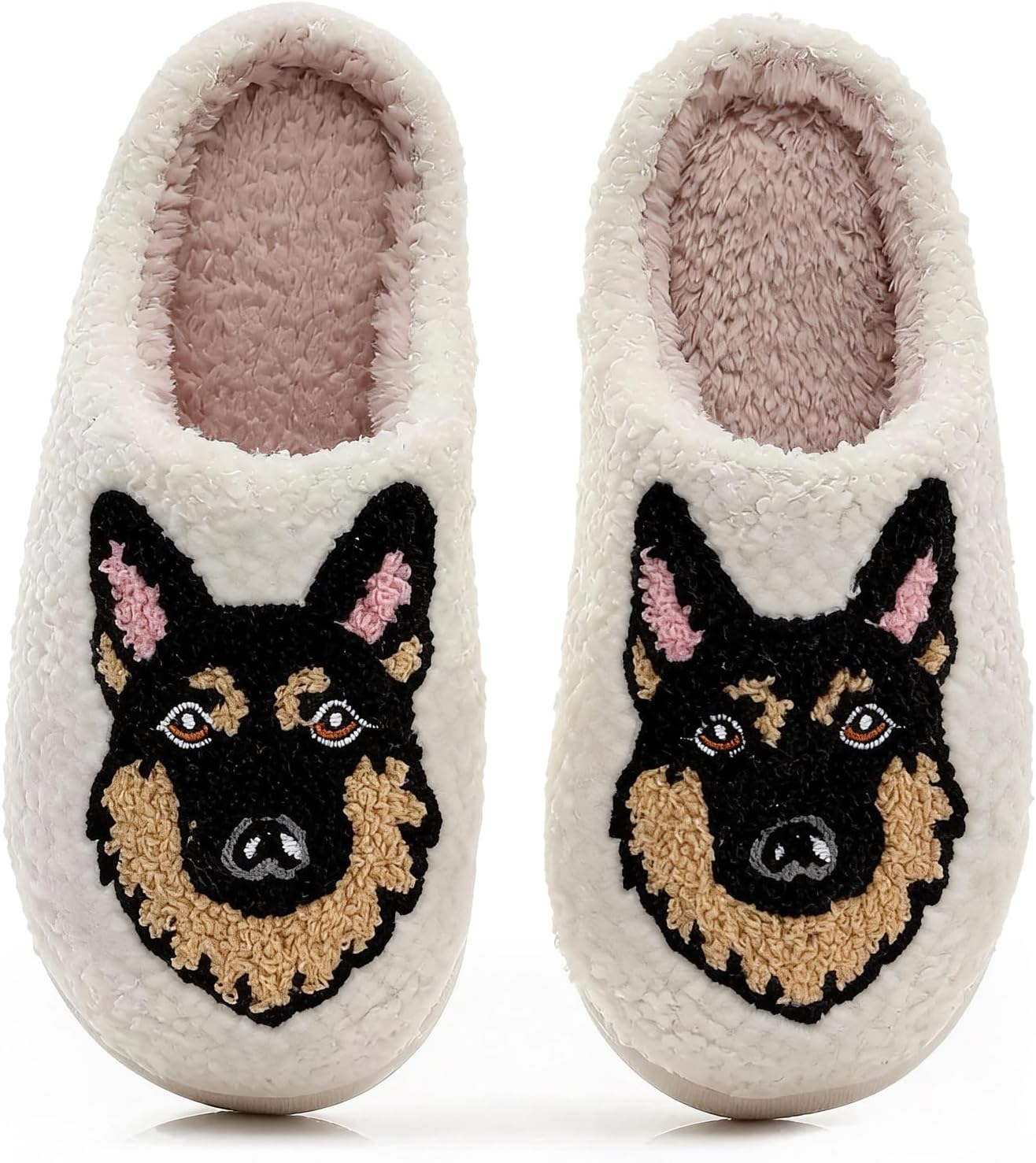 Afellicy Cat Slipper for Women Dog Slippers Cozy Fuzzy Lining Cute Animals Footwear Embroidery Plush House Shoes