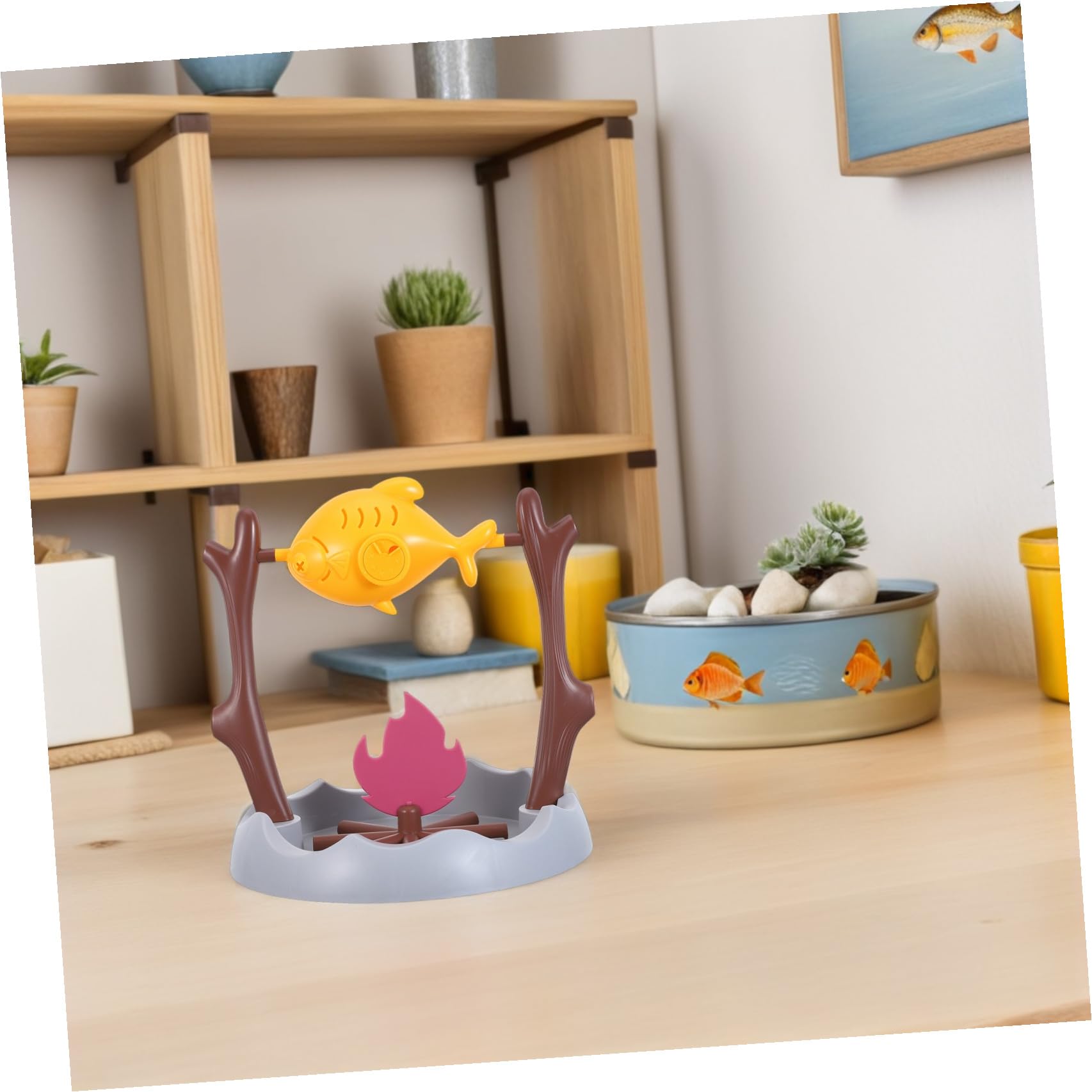 Alasum Interaktiver Katzenpuzzlespielzeug Leckerli Spender aus Abs mit Drehbarer Fleischform für Indoor Kontrollierte Portionierung und Visuelle Beschäftigung