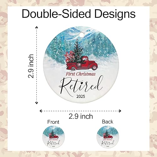 Miniatura 2 de Adorno de Navidad de jubilación 2025, adorno de primera Navidad para jubilados 2025, regalos de jubilación para mujeres, regalos de cerámica de 2.9