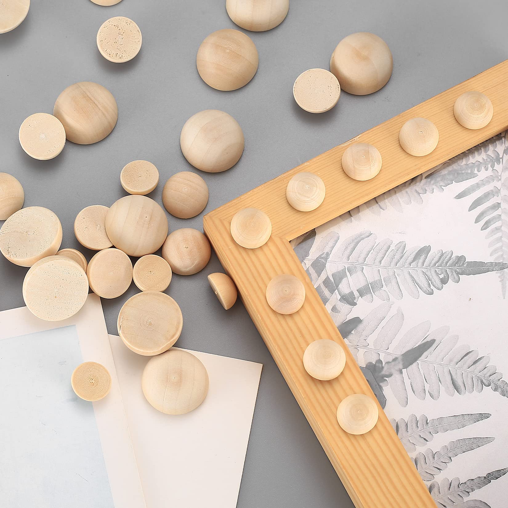 400 Perline Di Legno Naturale Da 15 Mm – Mezze Sfere Non Finite Per Artigianato E Decorazioni Fai Da Te