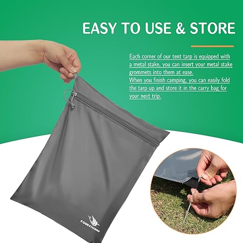 Miniatura 5 de Lona de camping impermeable con bolsa de transporte para debajo de la tienda, huella ultraligera para tienda de campaña en el suelo, senderismo (82