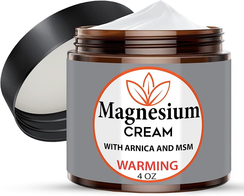 Creme corporal de magnésio com arnica, MSM e sensação aquecedora – minerais do Mar Morto – 120 g