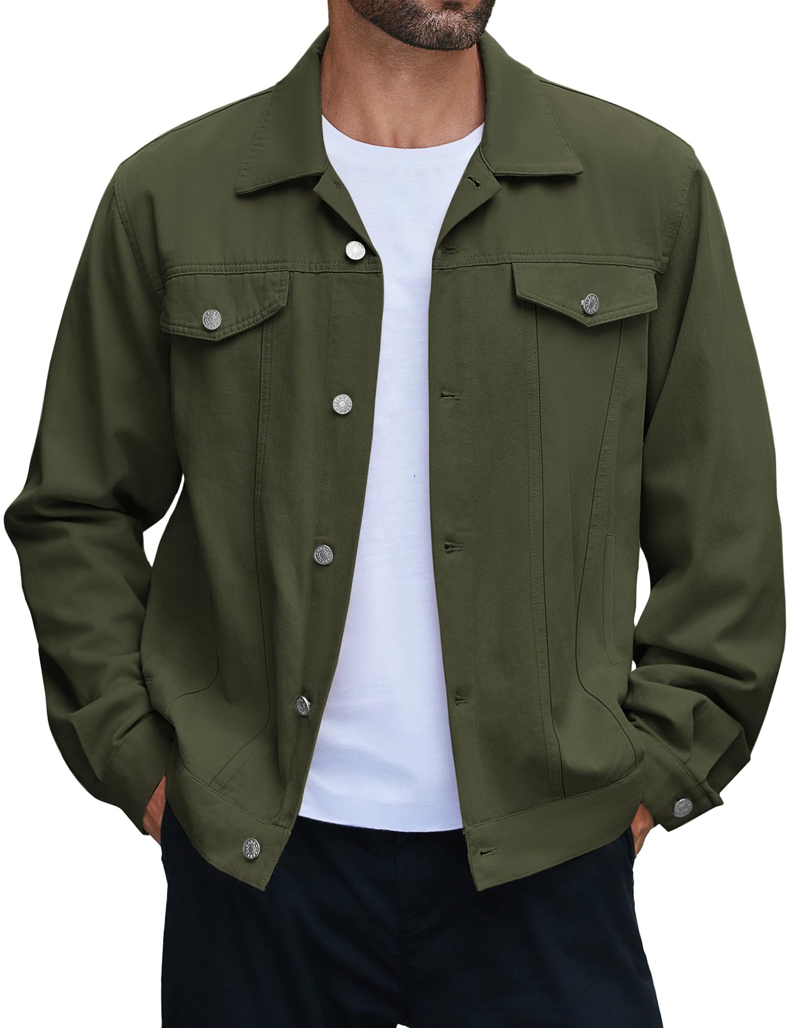 Amazon.com: COOFANDY Men's Cotton Denim Jacket Lightweight Trucker