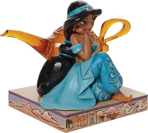 Miniatura 5 de Enesco Jim Shore Disney Traditions Aladdin Jasmine with Genie - Figura de lámpara de 5.25 pulgadas, multicolor
