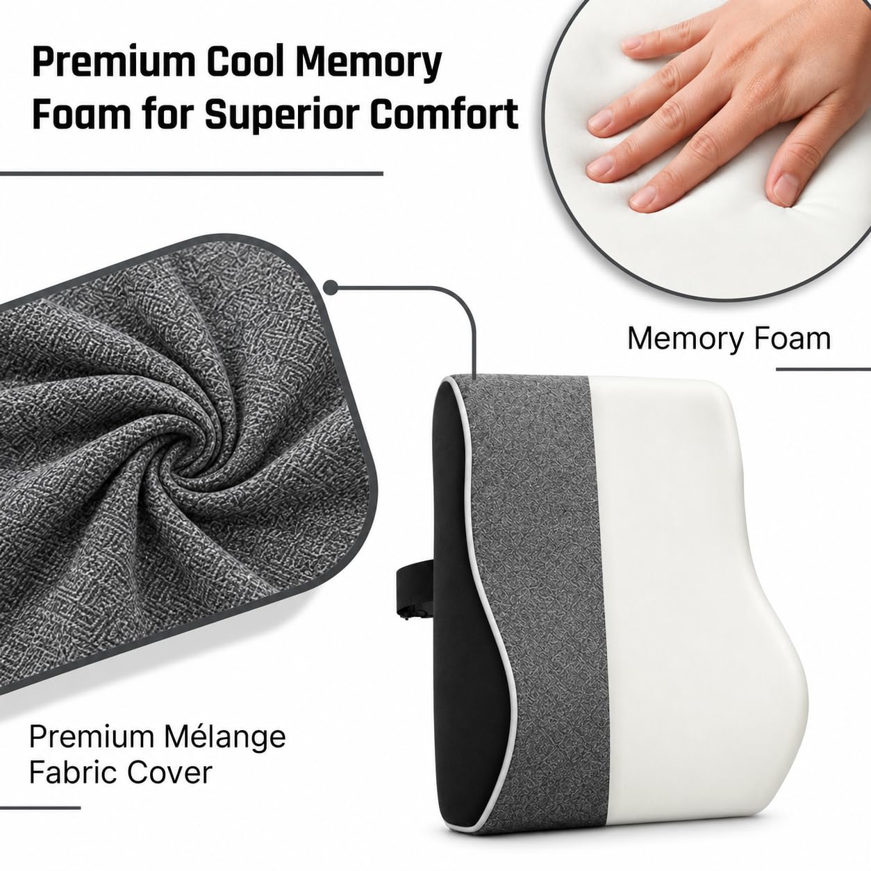 ValorX Lumbar Support Pillow with Massager - Back Pain Relief -7 ValorX Lumbar Support Pillow with Massager - Back Pain Relief -7