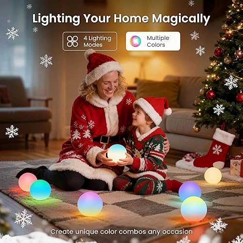 Miniatura 3 de LOFTEK Bola de luz flotante recargable para piscina, lámpara LED de 3 pulgadas, luz RGB que cambia de color para bañera de hidromasaje, luces LED