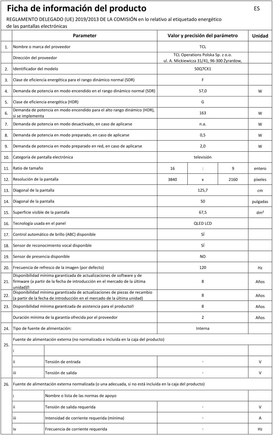 TCL 50Q7C Televisor 50 Pulgadas QD-Mini LED 4K Smart TV, 2000 nits HDR Premium, Bang & Olufsen, Game Master, FreeSync Premium Pro, Google TV, Dolby Vision IQ y Atmos 15