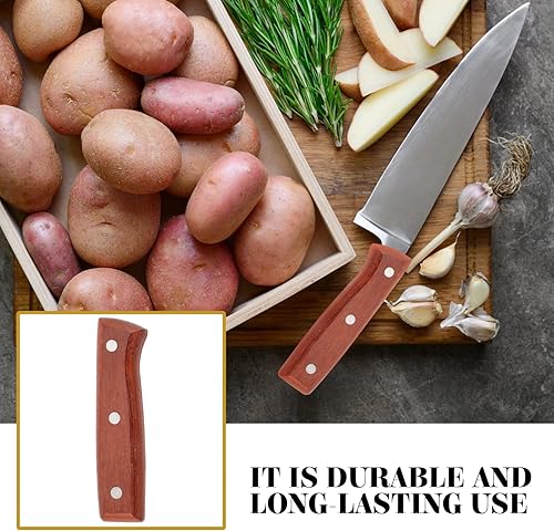 Miniatura 4 de UPKOCH 1 juego de cuchillo de cocina mango de repuesto de madera mango cortador de chef ergonómico mango de cocina mango de cuchillo de madera con