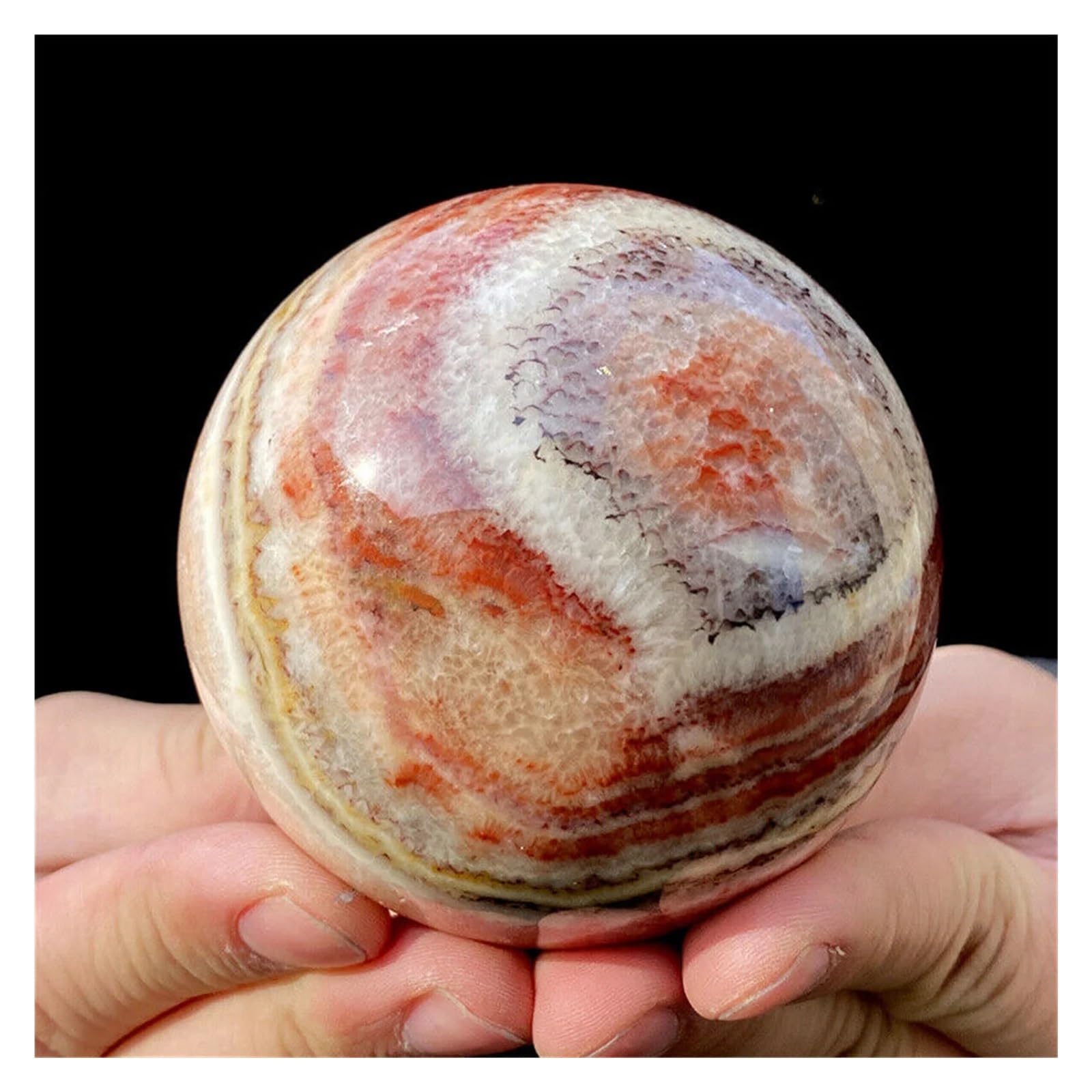 QWZTAEOZA 1pcs 100-200g Pork Stone Ball, Quartz Crystal Red