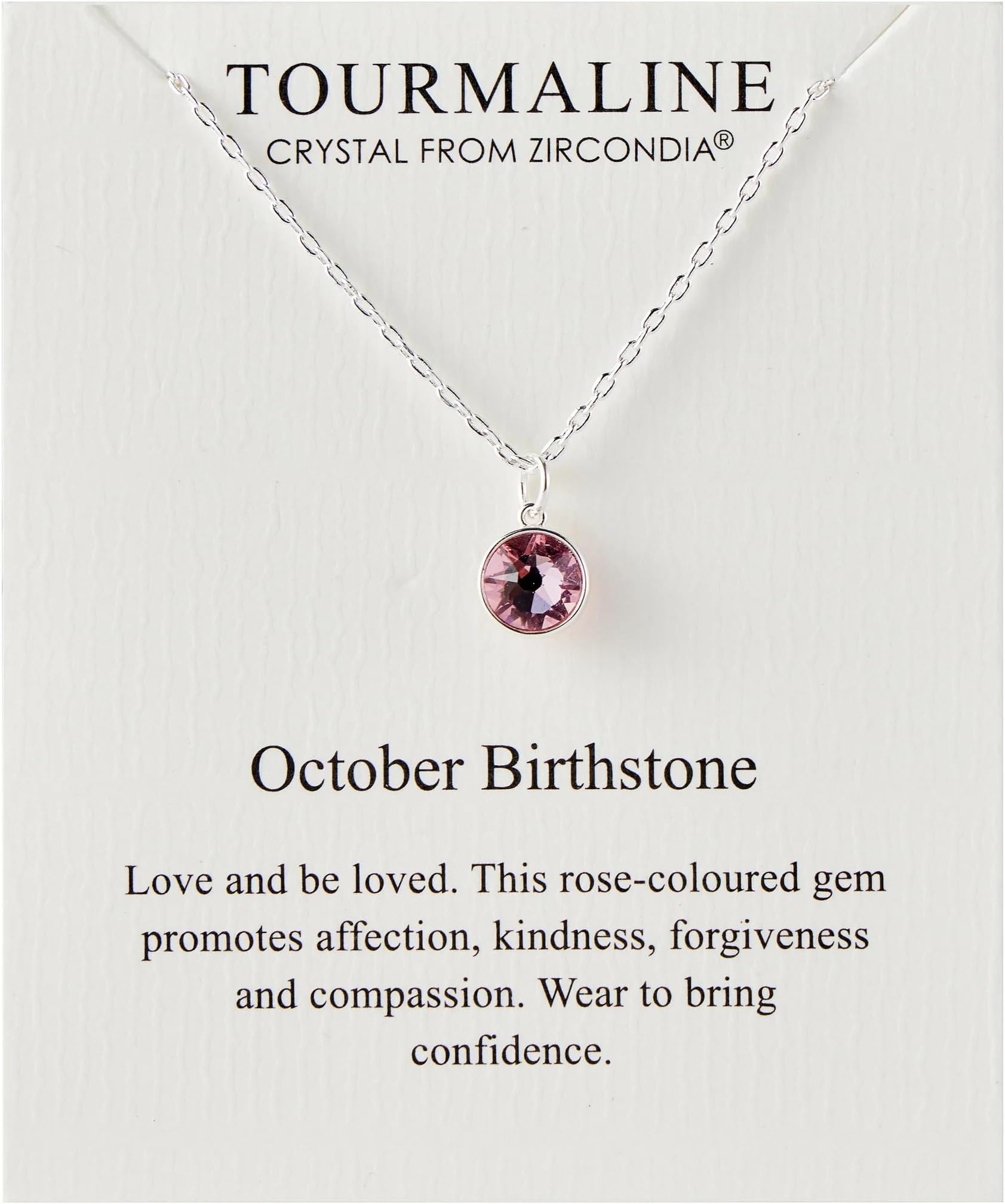 October (Tourmaline) Birthstone Necklace Created with Zircondia® Crystals